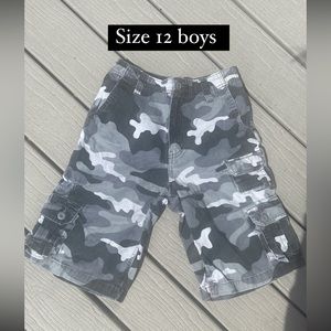 Bundle of 3 Boys Cargo Shorts; two in size 12 and one in size 14; Cotton/Canvas